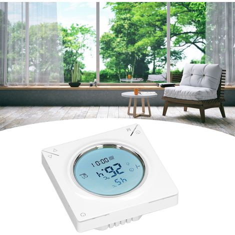 Termostato inteligente con pantalla LCD, control preciso de la temperatura, materiales robustos de PC/ABS y fácil instalación (220 V). (1/5)