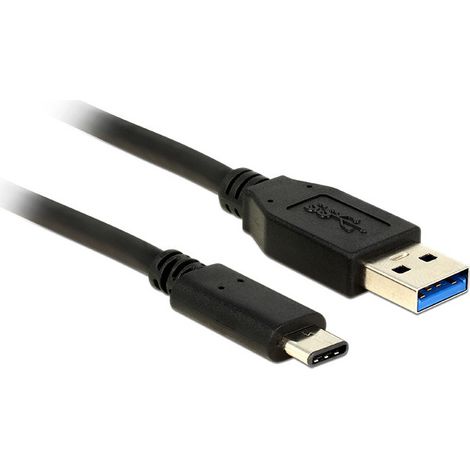DeLOCK Delock 0.5m USB3.1-C/USB3.1-A - 0,5 m - USB A - USB C - 3.2 Gen 2 (3.1 Gen 2) - Male connector / Male connector - Noir (83869)