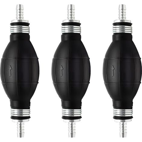 3 Pompes à Carburant Manuelles, Embout 8mm, Caoutchouc et Alliage, Transfert Essence Diesel Eau, Pour Moto Bateau Jardinage (1/5)