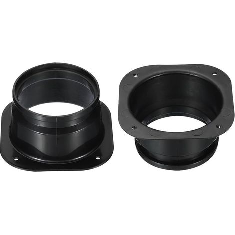 Lot de 2 brides de connecteur de conduit, en plastique carré à rond droit, idéal pour système de ventilation (noir, 10,2 cm) (1/5)