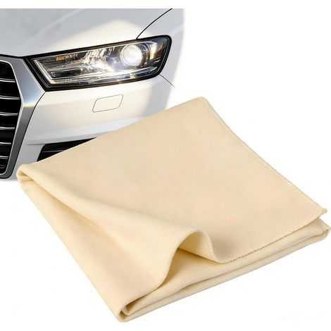 Peau de chamois auto 30x40 cm bleue pour nettoyage et polissage sans traces (1/5)