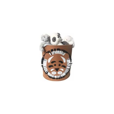 Panier à jouets pour enfants en forme de tigre – Feutre gris – Lavable – (1/5)