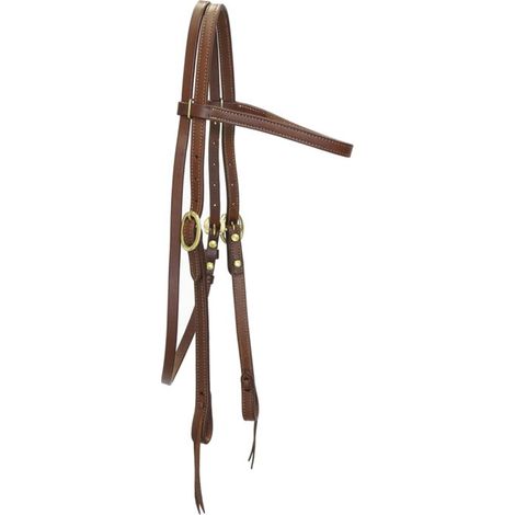 nero - Testiera western Triple S in cuoio oliato liscio con fibbiera in ottone