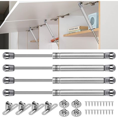 Vérins hydrauliques, vérins à gaz 4 pièces charnières de porte de cuisine 100N vérins de meubles, amortisseurs à gaz pour soulever les portes d'armoires de cuisine avec vis