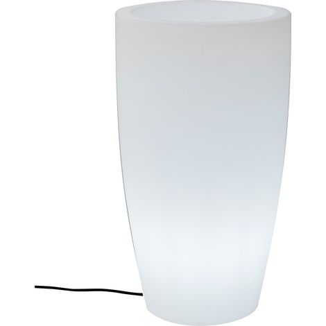 Newgarden – Jardinière ronde BAMBÚ 90 avec lumière blanche froide – Ø40 cm, 15,8L, polyéthylène résistant aux UV – Utilisation intérieure/extérieure (1/9)
