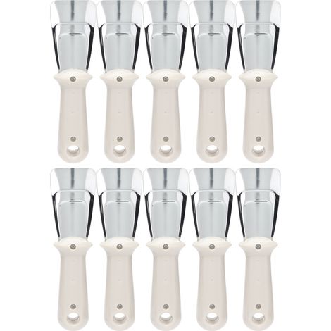 Lot de 10 pelles à glace multifonctions en acier inoxydable, pour la cuisine et le réfrigérateur, beige (1/4)