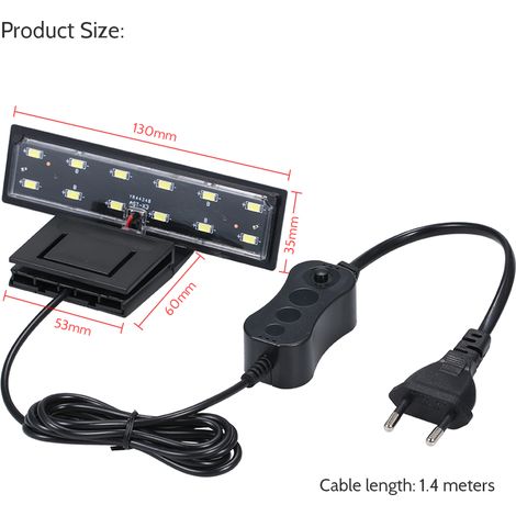 Lampe de pot de poisson de lumière d'aquarium de 6W 12 LED réservoir portatif blanc (1/5)
