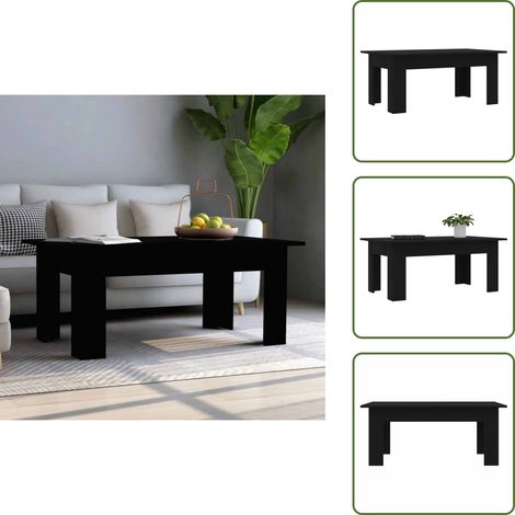 Mesa de centro contrachapada - vidaXL Mesa de centro madera contrachapada negro 100x60x42 cm -