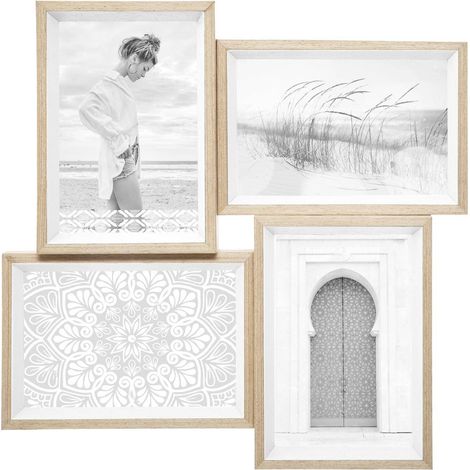 Collage Moly - Holz und Glas - 4 Fotos