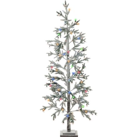 Albero di Natale artificiale con luci LED per esterni e interni in stile scandinavo preilluminato 180 cm verde Torsa (1/5)