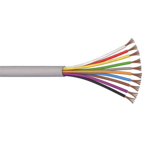Câble électrique multipolaire 10x0,50 mm² – Gaine extérieure PVC grise – 450/750V – Pour installation intérieure et extérieure – Errebi Group