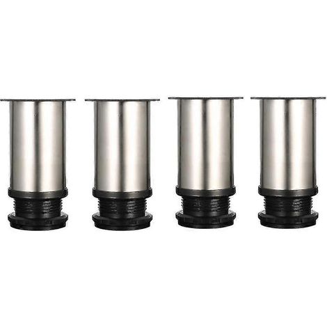 pieds de meuble robustes et réglables de 8 cm, en acier inoxydable brossé (0-15 mm). (1/4)