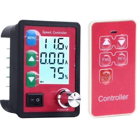 Contrôleur de vitesse de moteur 15 A avec écran LCD, télécommande, protection contre les surcharges, 6-55 V CC (1/5)