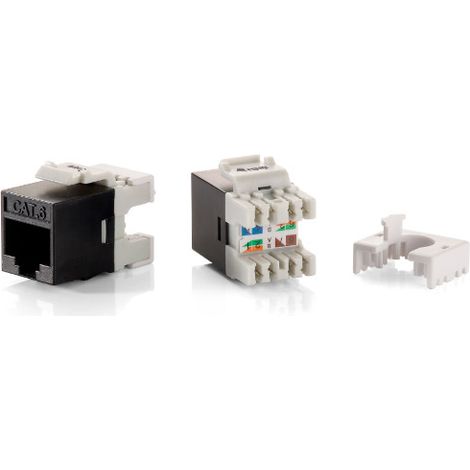 Kit 8 pz connettore femmina rj45 utp cat6 slim panel keystone