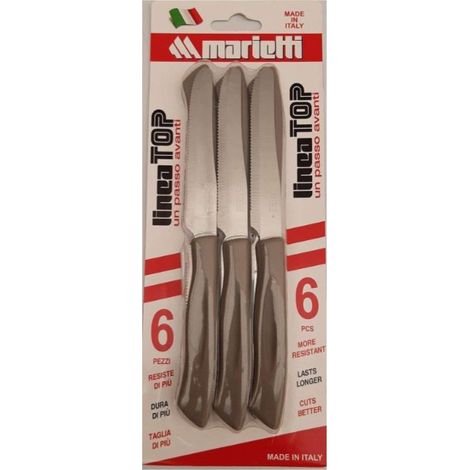 Coltelli tavola dentati tortora Marietti Top set 6 pz