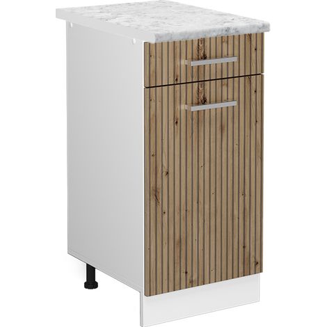Mobiletto base per cucina R-Line, Rovere artigianale, 40 cm , PL Marmo, Vicco