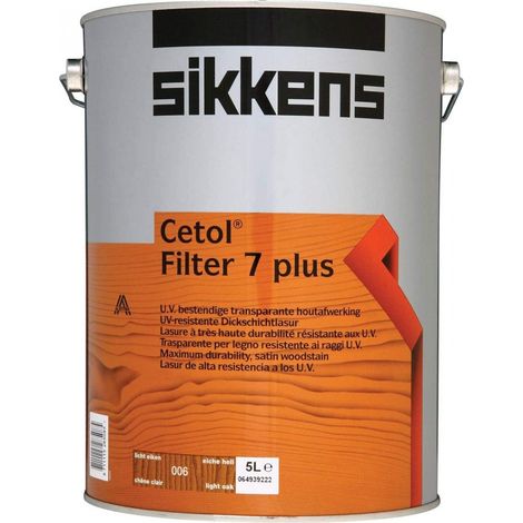 Sikkens – Lasure pour bois chêne clair 5L – Résistance intempéries et UV – Application facile avec brosse ou rouleau microfibres – Finition durable