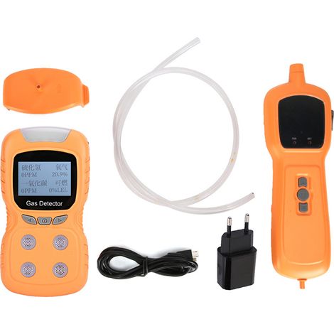 Avertisseur vocal de fuite de gaz CO EX avec détecteur 4-en-1, écran LCD, alarme portative 100-240V, prise UE, moniteur de sécurité domestique. (1/5)