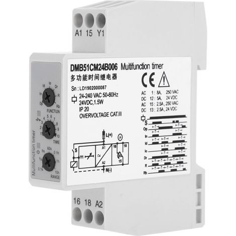 Interrupteur temporisé, relais, 5A pratique et durable pour démarrage automatique ou manuel, 7 fonctions sélectionnables par bouton (1/5)