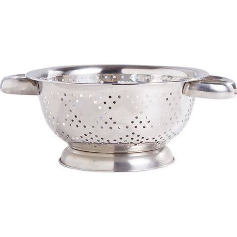 Passoire de cuisine - Passoire - 24 x 9,2 cm - Passoire - Tamis - Égouttoir - Acier inoxydable - Argent (1/5)