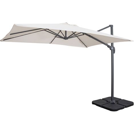Sonnenschirm mit seitlicher Stange ''Saturno'' aus pulverbeschichtetem Aluminium für Garten und Balkon -3 x 3 Mt / Ecru (1/5)