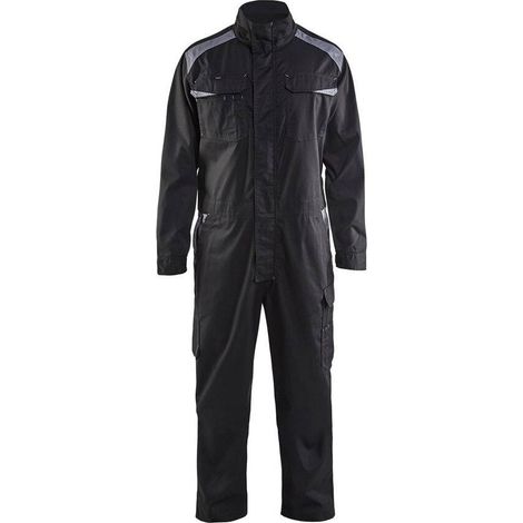 Tuta da lavoro industriale maniche lunghe stretch 605418 - Nero/Grigio chiaro 48 (1/4)