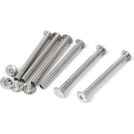 6PCS Vis Reliure M5 x 50mm Métal Argenté pour Album (1/3)