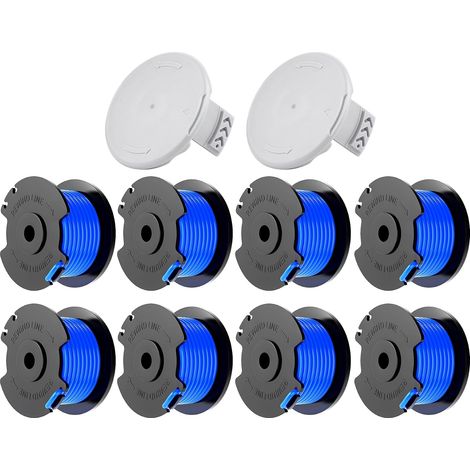 8 Bobine de Fil Debroussailleuse 1,65 mm,3.4 m,Bobine de Fil de Rechange compatible avec les coupe-bordures Ryobi One+,modèle de bobine AC14RL3A(8 Bobines de fil,2 Couvercle) (1/5)