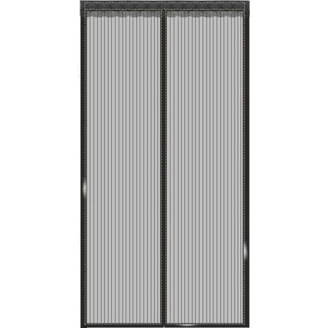 KZQ – Moustiquaire aimantée pour porte-fenêtre 150x240 cm – Installation sans perçage avec ruban adhésif – Protection contre les insectes – Couleur noire (1/5)