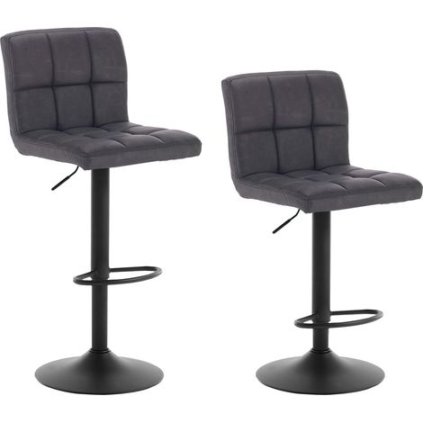 Woltu – Lot de 2 tabourets de bar similicuir et métal – Hauteur réglable 92-114 cm – Dossier ergonomique – Pour bar, restaurant, bureau (1/5)