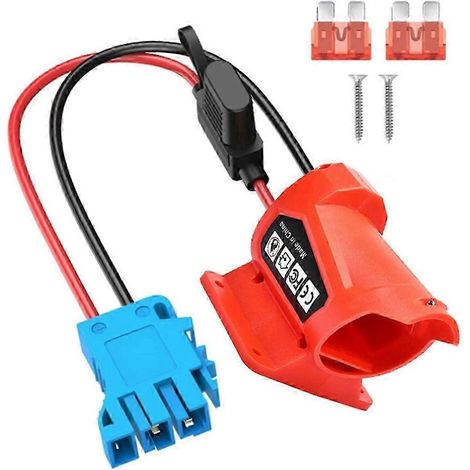 Adaptateur secteur compatible avec 12 piles M12, idéal pour les camions électriques, robots et jouets télécommandés pour enfants (à monter soi-même). Fiche bleue, version A, 0112. (1/5)