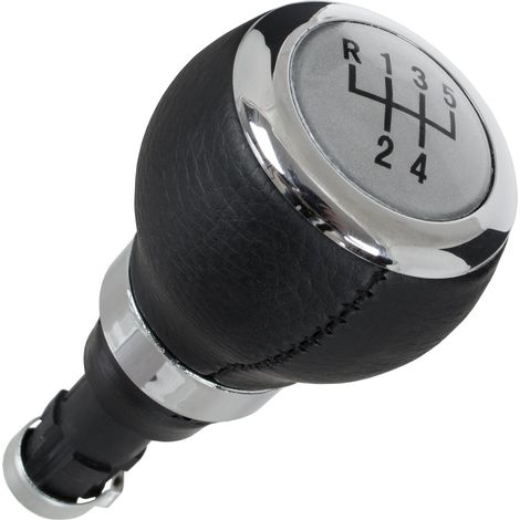 Pomo de palanca de cambios plateado de 5 velocidades para VW Passat B6 05-10 (1/5)