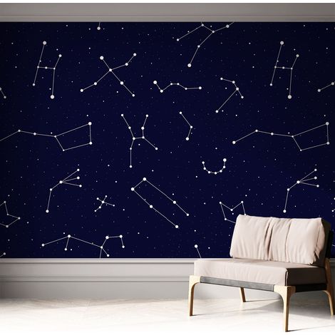 Papier peint adhésif autocollant pour salon chambre à coucher tendance et originale Ciel étoilé 312x219 cm (1/5)