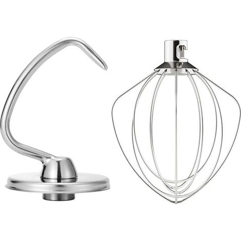 1 set. Colour: silver. Material: stainless steel. Mixer accessories: stainless steel whisk, dough hook. (1/5)