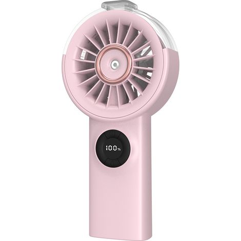 Ventilador con función de nebulización, silencioso, portátil, con pantalla digital y función de enfriamiento: ventilador de mano personal y refrescante para el hogar y el dormitorio. (1/5)