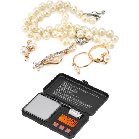 Mini balance électronique portable avec pince à épiler, balance de précision pour l'or et les bijoux (200 g - 0,01 g), mini balance à thé, balance de précision. (1/5)