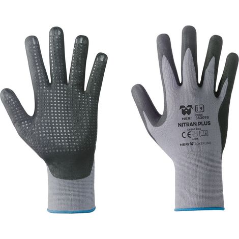 Guanti da lavoro Neri Nitran Plus - 9 (L) - Gris / noir (1/3)