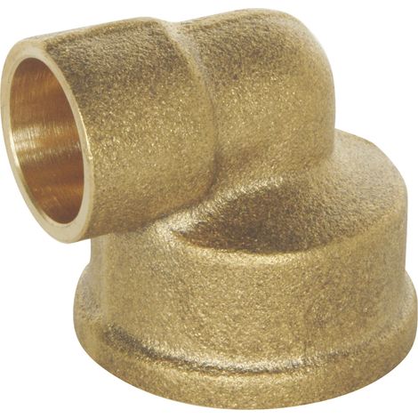 Coude laiton à souder - Femelle 15/21 - Pour tube cuivre Ø12 - Sachet 2 pièces