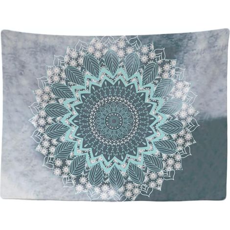 Dekorativer Wandteppich fürs Schlafzimmer – Pastellfarbenes Mandala im Hippie-Boho-Stil – 200 x 150 cm (1/5)