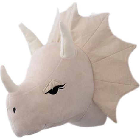 Ornements muraux tête d'animal en peluche,Ornements de tête de jouet en peluche de dinosaure Décoration murale en de dinosaure en de Décoration de chambre mignonne (1/5)