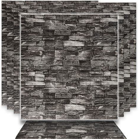 Pannelli decorativi da parete 3D 70x77 cm neri (1/5)