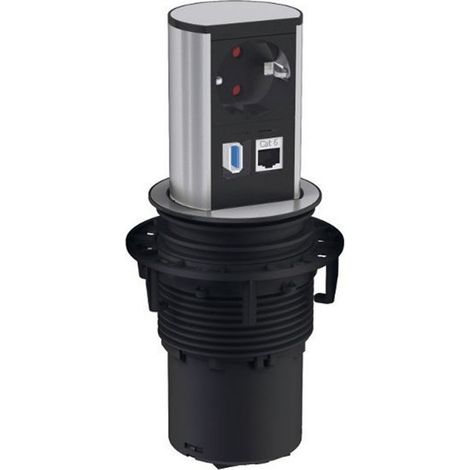 Bachmann Elevator Steckdosenleiste schwarz mit USB 3.0 und RJ45