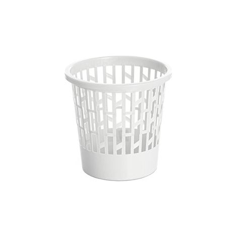 Papelera de plástico de rejilla Ø28x27cm de 12 litros de capacidad color blanco (1/3)