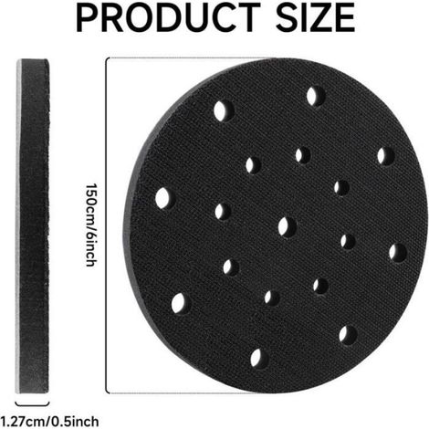 Tampon ponçage souple 150mm - Lot 4 - Interface mousse 17 trous - Protection bruit Aucuneary (1/5)