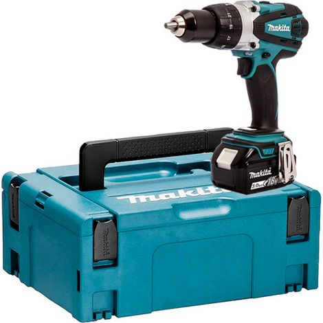 Trapano avvitatore a percussione 18 V Li-Ion Ø 13 mm + 1x3 Ah + MAKPAC - MAKITA DHP458F1J