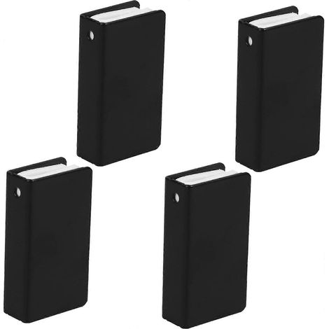 Lot de 4 charnières de porte en acier pour verre, sans cadre, pour armoire, noires. (1/5)