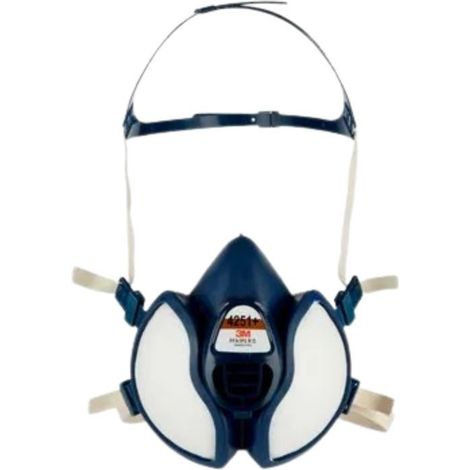 3M – Demi-masque filtrant FFA1P2 R D 4251+ – Protection contre vapeurs organiques et particules – Conception légère et équilibrée – Joint facial hypoallergénique