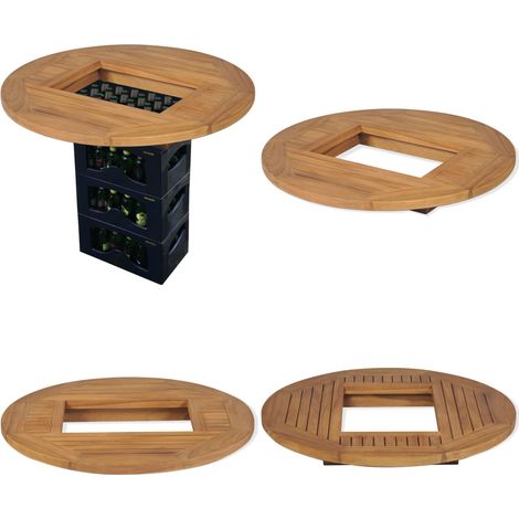 Dessus de table de bière Teck 70 cm - Dessus De Table - Plateau De Table - Table Pliable - Mobilier Extérieur - Terrasse - Home & Living (1/5)