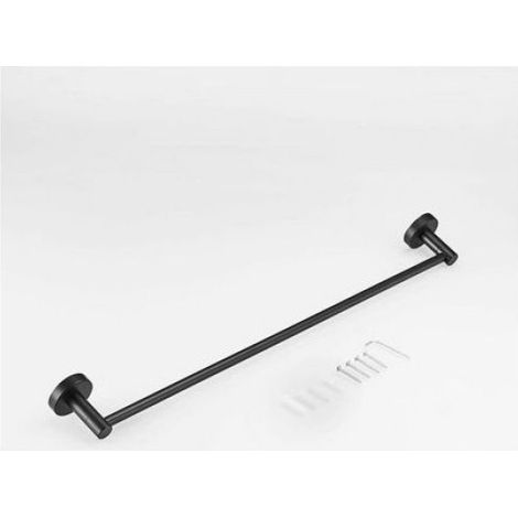 Porte serviettes mural - Acier inoxydable SUS 304 Design linéaire élégant - Salle de bain et cuisine - Noir 40 cm (1/5)