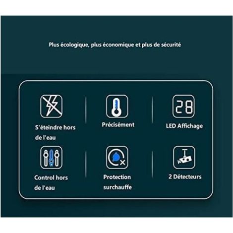 Chauffage Aquarium - - Eco Réchauffeur réglable - 200W - Blanc - Vertical - Electrique (1/3)